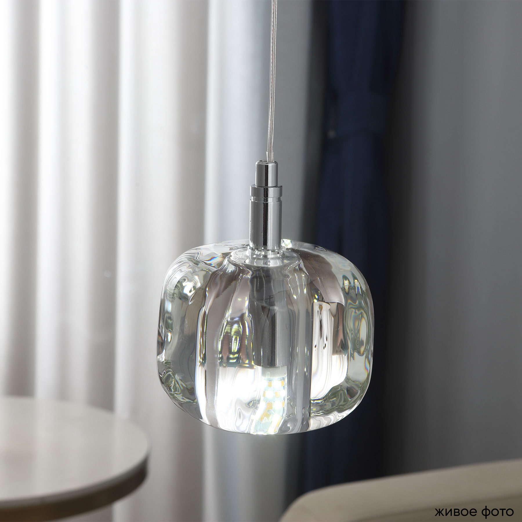 Подвесной светильник Crystallux BOX SP1 CHROME/TRANSPARENT_CR