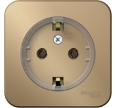 Розетка накладная с заземлением (титан) Systeme Electric BLNRA110114