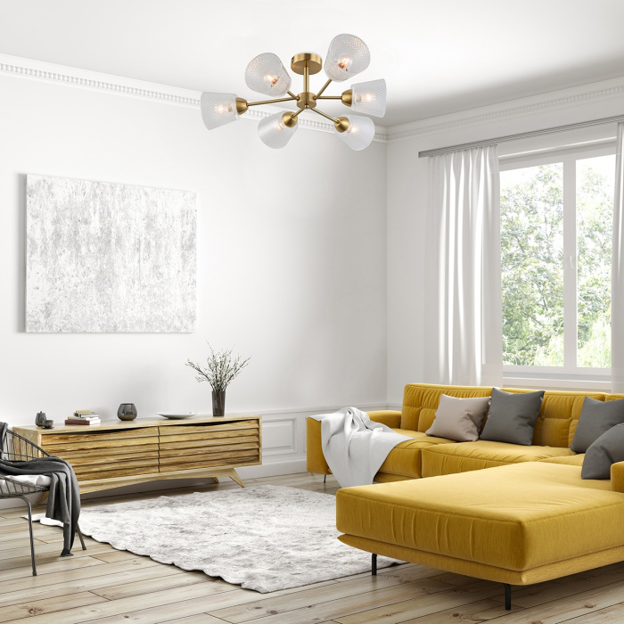 Потолочная люстра на штанге Escada 1104/6P Brass_ESC