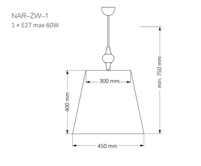 Подвесная люстра Kutek NAR-ZW-1(BC)