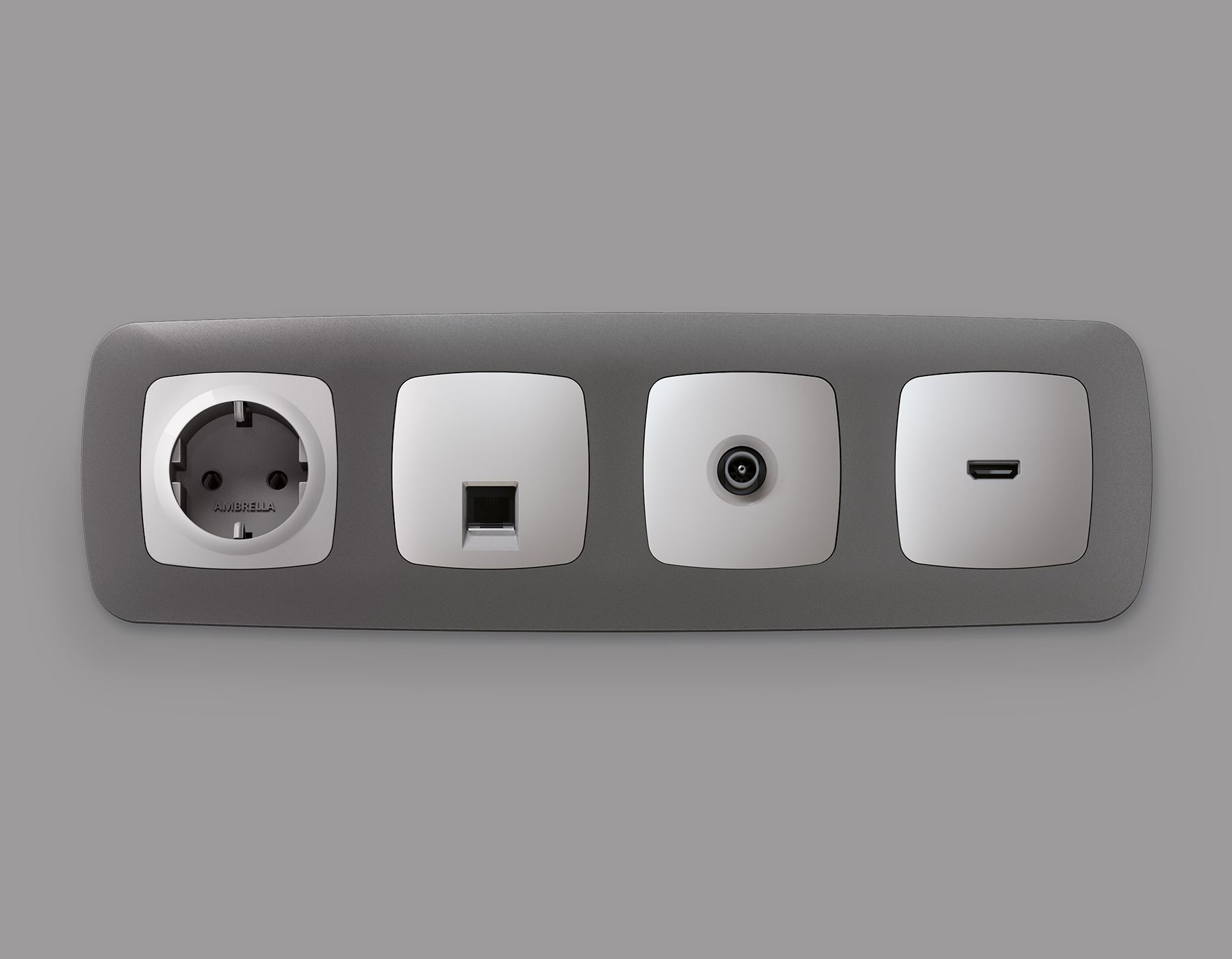 Лицевая панель для электрической розетки с заземлением QUANT Ambrella Volt OMEGA OP4060_AMB