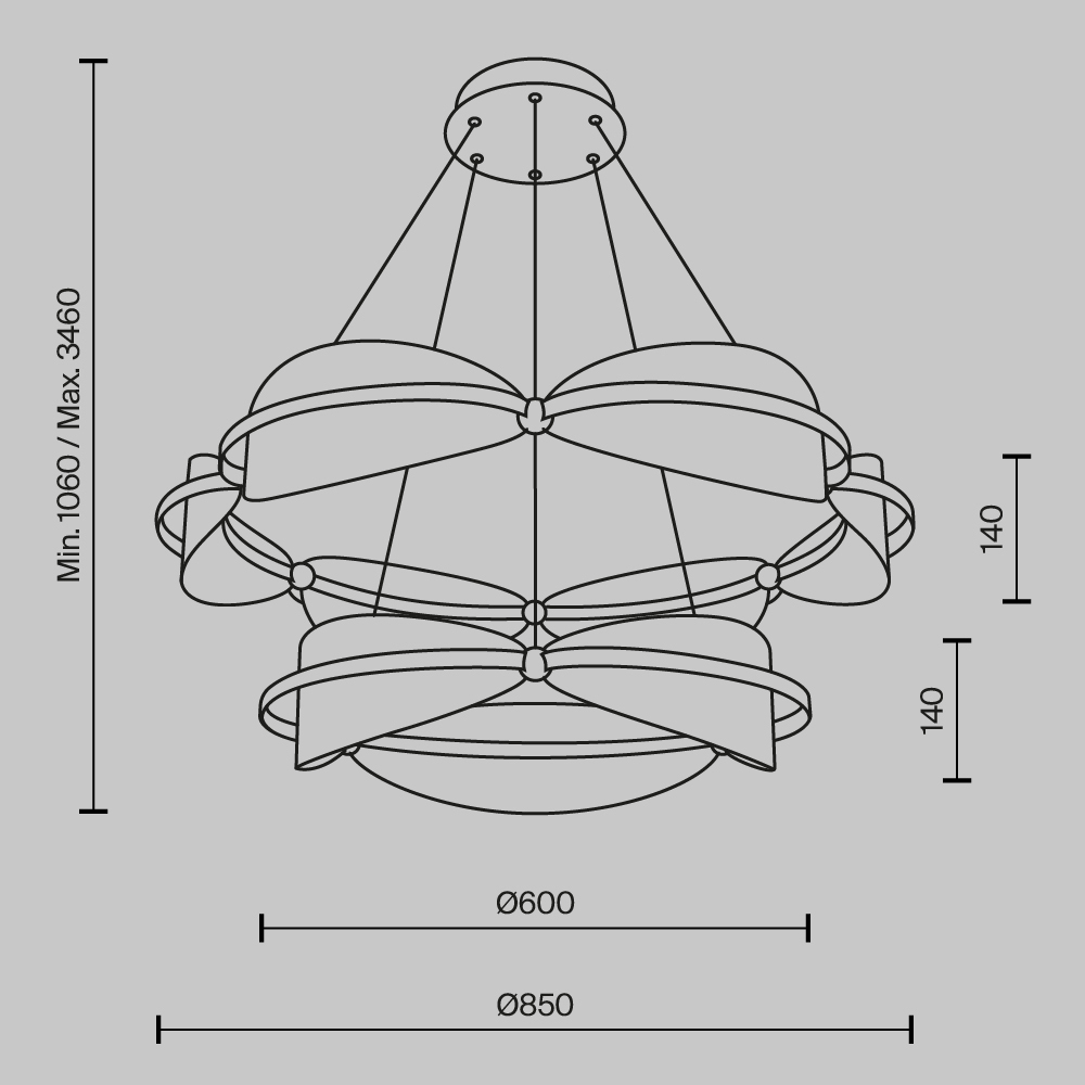 Подвесной светильник Maytoni Breeze MOD281PL-L80BS3K_MY