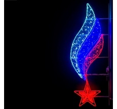 Светодиодная Консоль Звезда с Российским Флагом 60 х 200 см, Триколор, 220В LC-13407