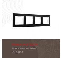 Рамка из закаленного стекла на 4 поста Arte Milano 503.02-4.black