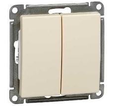 Выключатель встраиваемый двухклавишный (слоновая кость) Systeme Electric VS510-252-2-86
