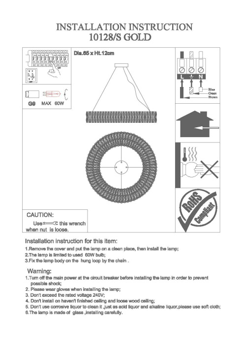 Подвесной светильник Newport 10128/S gold_NP