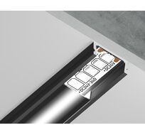 Алюминиевый профиль накладной для ленты до 11мм Ambrella Light ILLUMINATION GP1700BK/BK_AMB