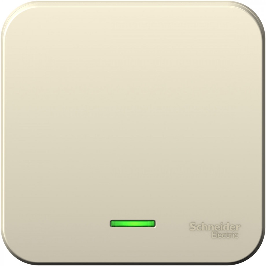 Выключатель накладной одноклавишный с подсветкой (молочный) Systeme Electric BLNVA061102