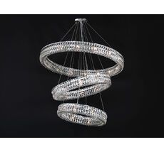 Подвесная люстра Newport Вертикальная композиция 10120 из трех колец шириной в 1 хрусталь хром №38_NP
