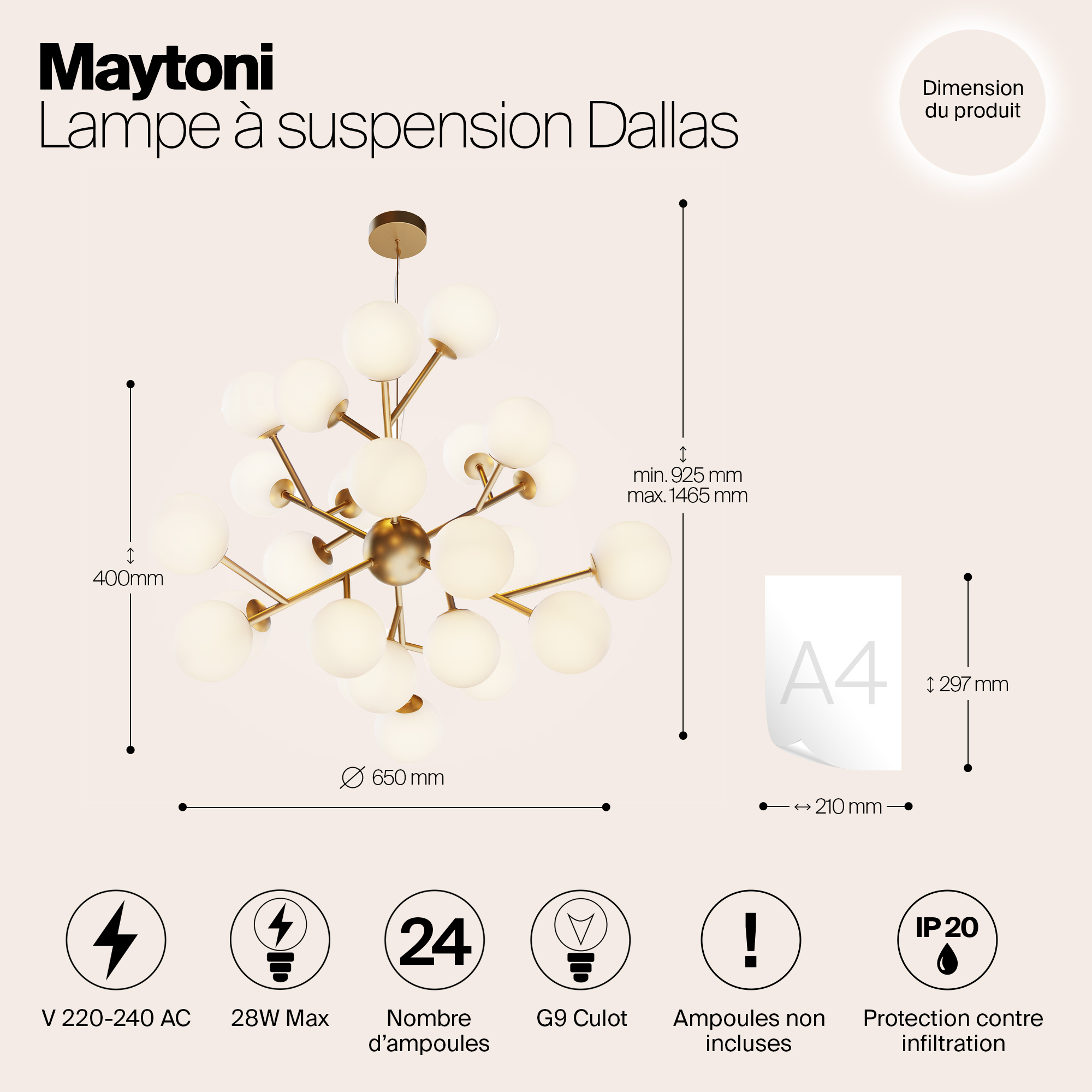 Подвесная люстра Maytoni Dallas MOD545PL-24BS_MY