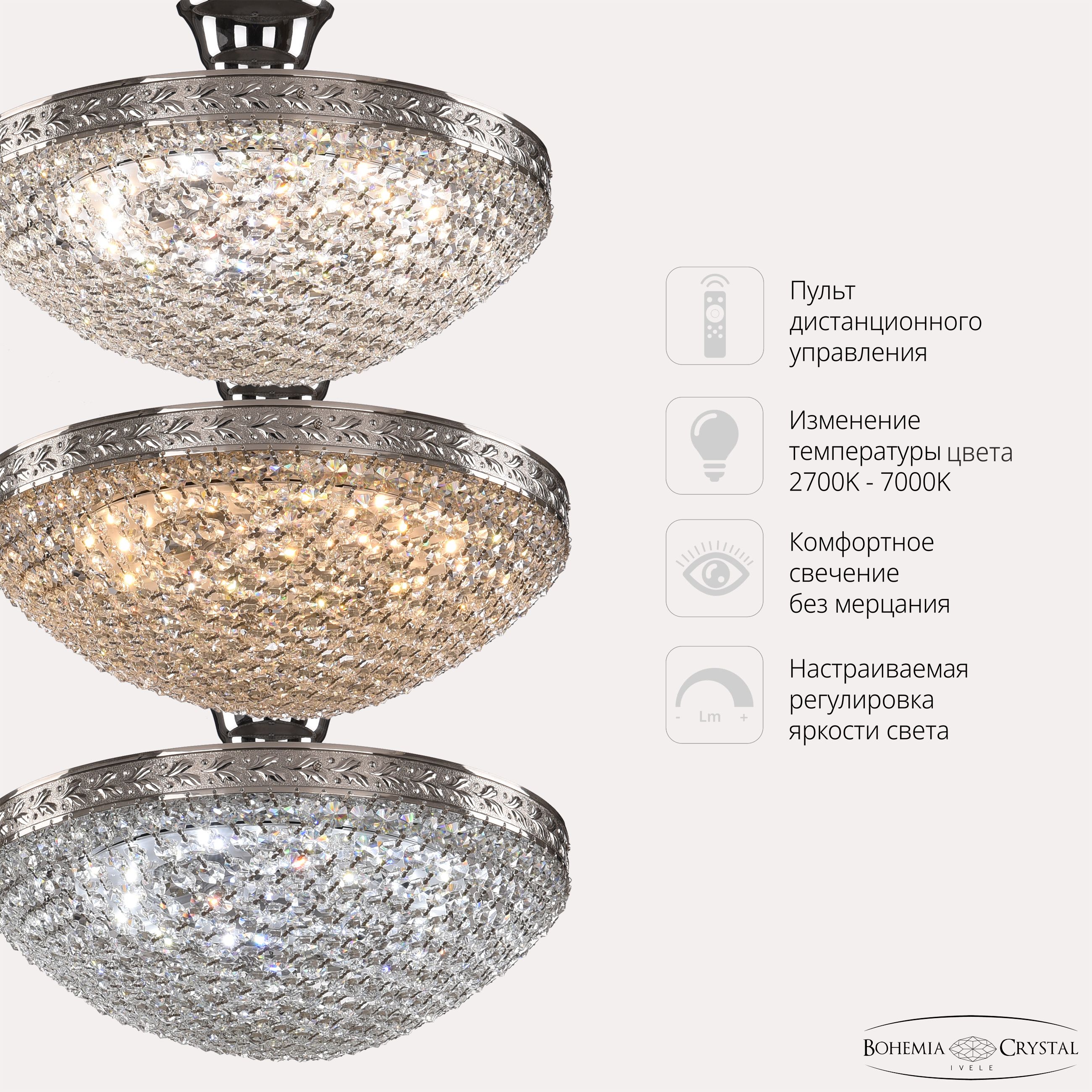 Хрустальная люстра Bohemia Ivele Crystal 19321/35IV/LED-DIM Ni_BI