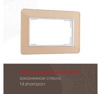 Рамка из закаленного стекла для двойной розетки Arte Milano 503.14-double.shampan