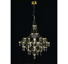Подвесная люстра светодиодная с пультом и хрустальными подвесками Asfour MyFar MR2642-66P-76AP