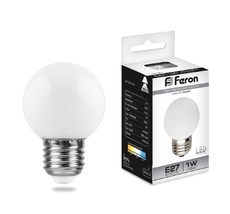 Лампочка светодиодная груша E27 1W 7000K 80lm 25115 Feron 25115_FR