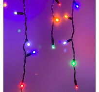 Гирлянда Бахрома с Колпачком 3,1 x 0,5 м Разноцветная с Мерцанием Белого Диода 220В, 120 LED, LTC PIL120BLWCAP-11-2M