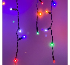 Гирлянда Бахрома с Колпачком 3,1 x 0,5 м Разноцветная с Мерцанием Белого Диода 220В, 120 LED, LTC PIL120BLWCAP-11-2M