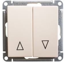 Выключатель встраиваемый жалюзи двухклавишный (слоновая кость) Systeme Electric VS410-253-2-86