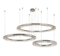 Подвесная люстра Newport Горизонтальная композиция 8240 из трех плоских колец хром №53_NP