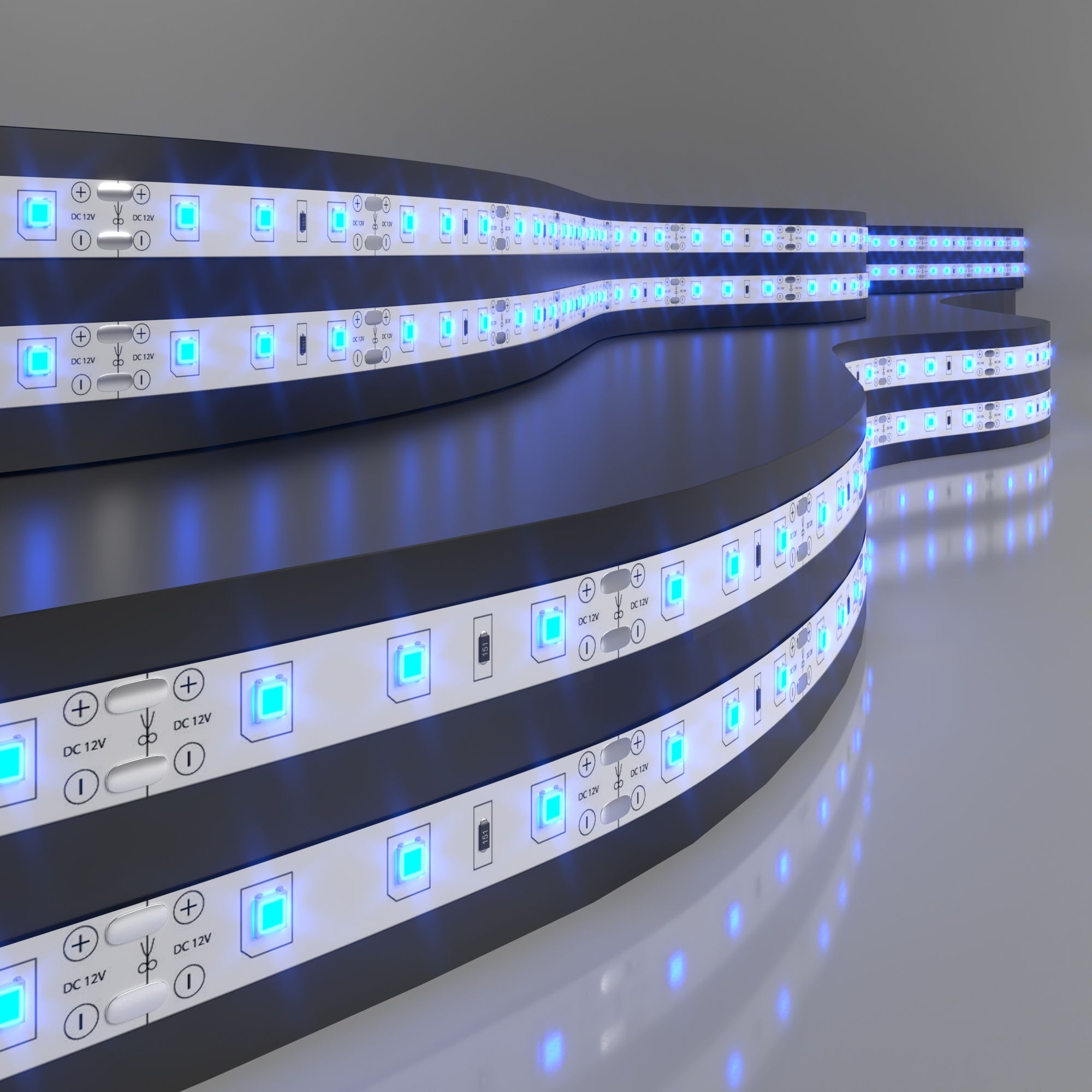 Лента светодиодная 12V 4,8W 60Led 2835 IP20 синий, 5м a040994_ES