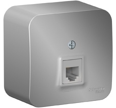 Телефонная розетка накладная RJ-11 (алюминий) Systeme Electric BLNIA011003