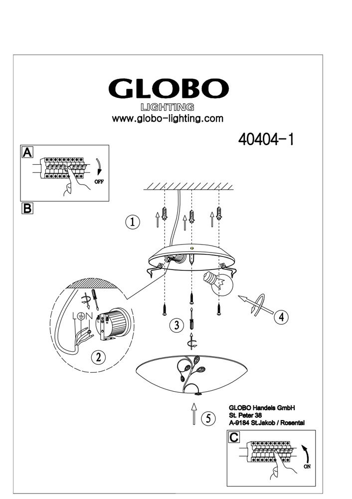 Потолочный светильник Globo Burgundy 40404-1_GL
