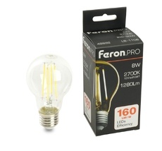 Лампа светодиодная филамент A60 шар 8W 175-265V E27 2700К Feron 48892_FR