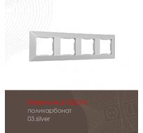 Рамка из поликарбоната на 4 поста Arte Milano 503.03-4.silver