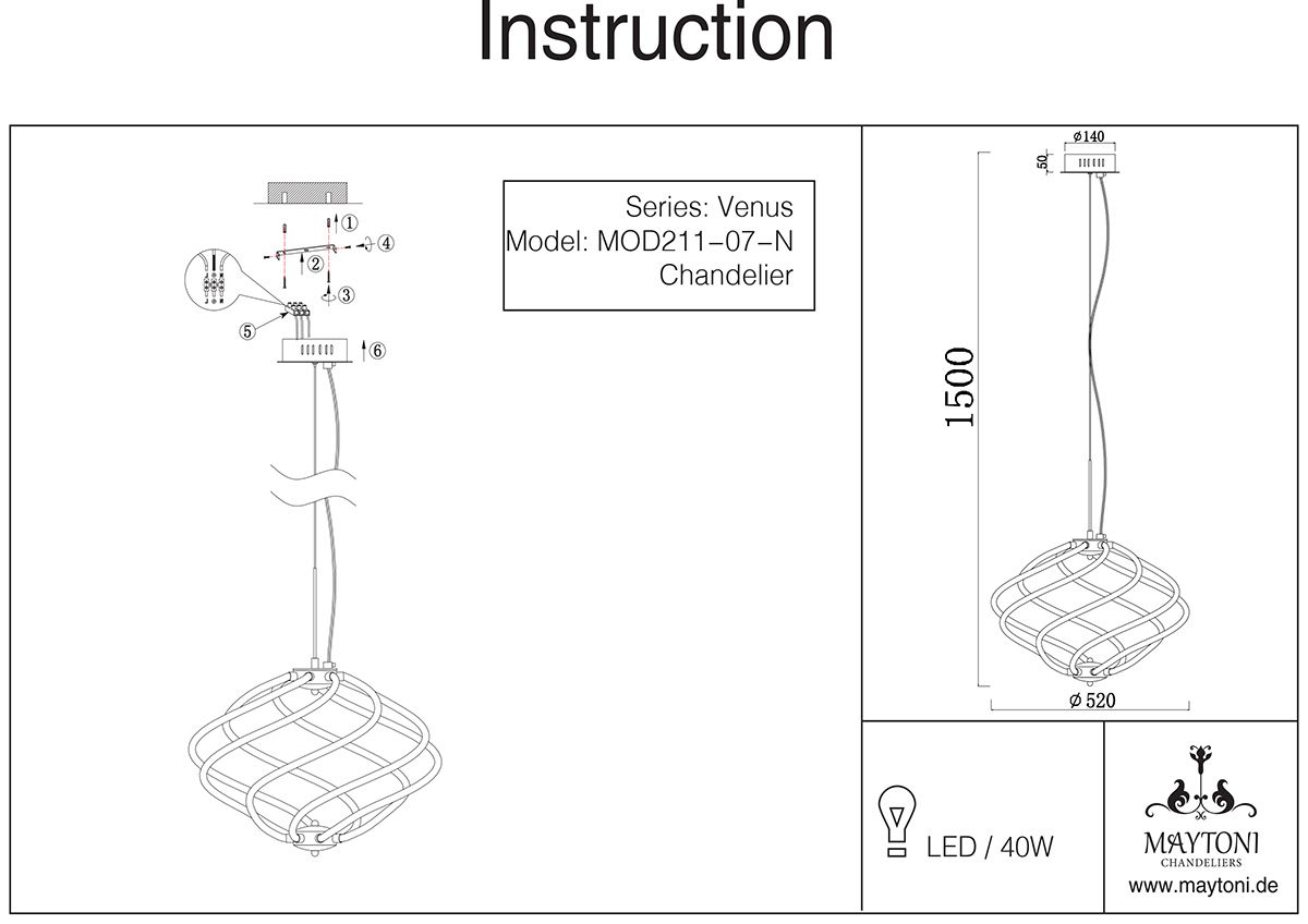 Подвесной светильник Maytoni MOD211-07-N_MY