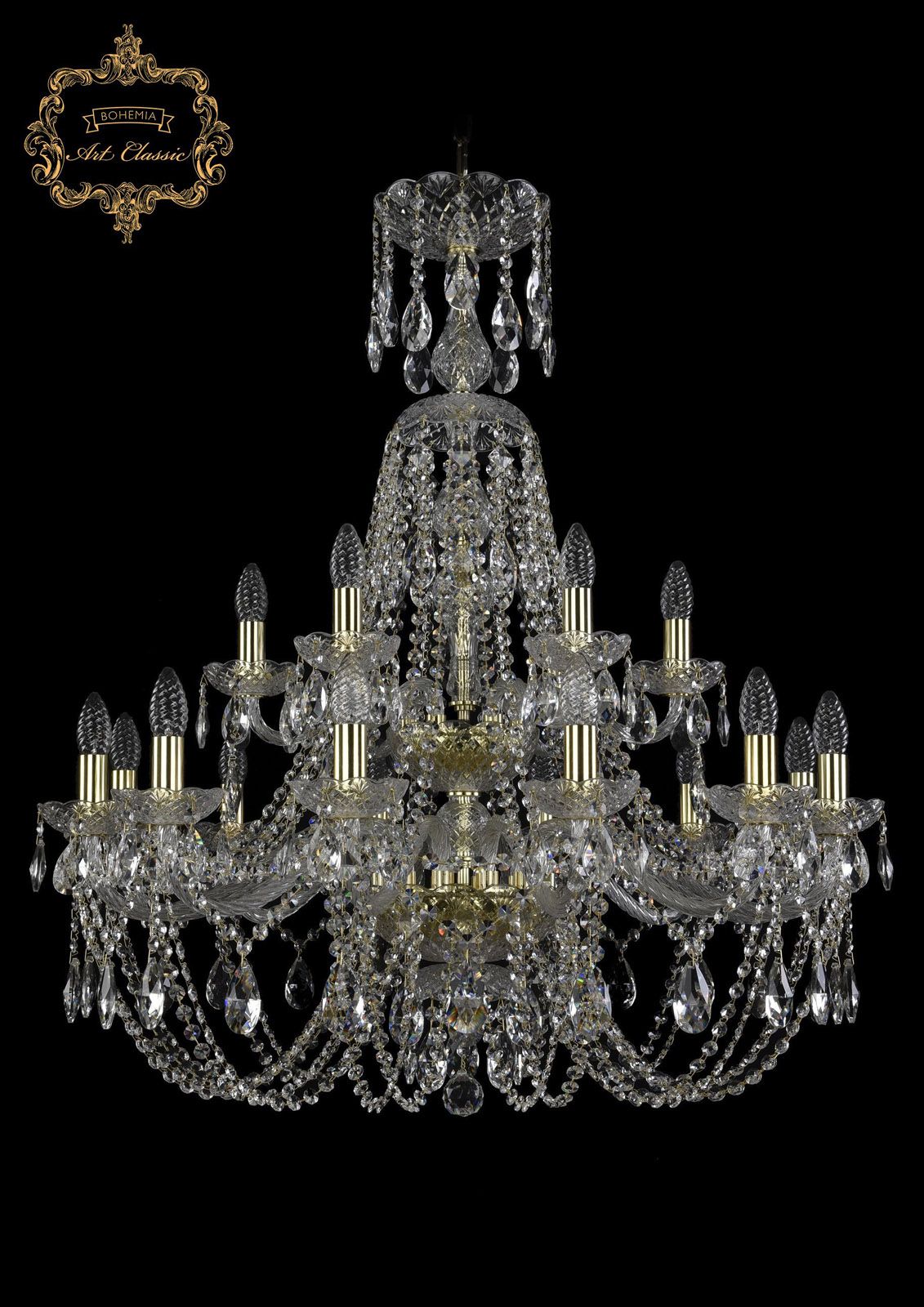 Хрустальная люстра Bohemia Art Classic 11.21.12+6.300.2d.XL-95.Gd.Sp_BI