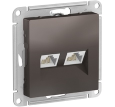 Розетка встраиваемая двойная Ethernet RJ-45 (мокко) Systeme Electric ATN000685