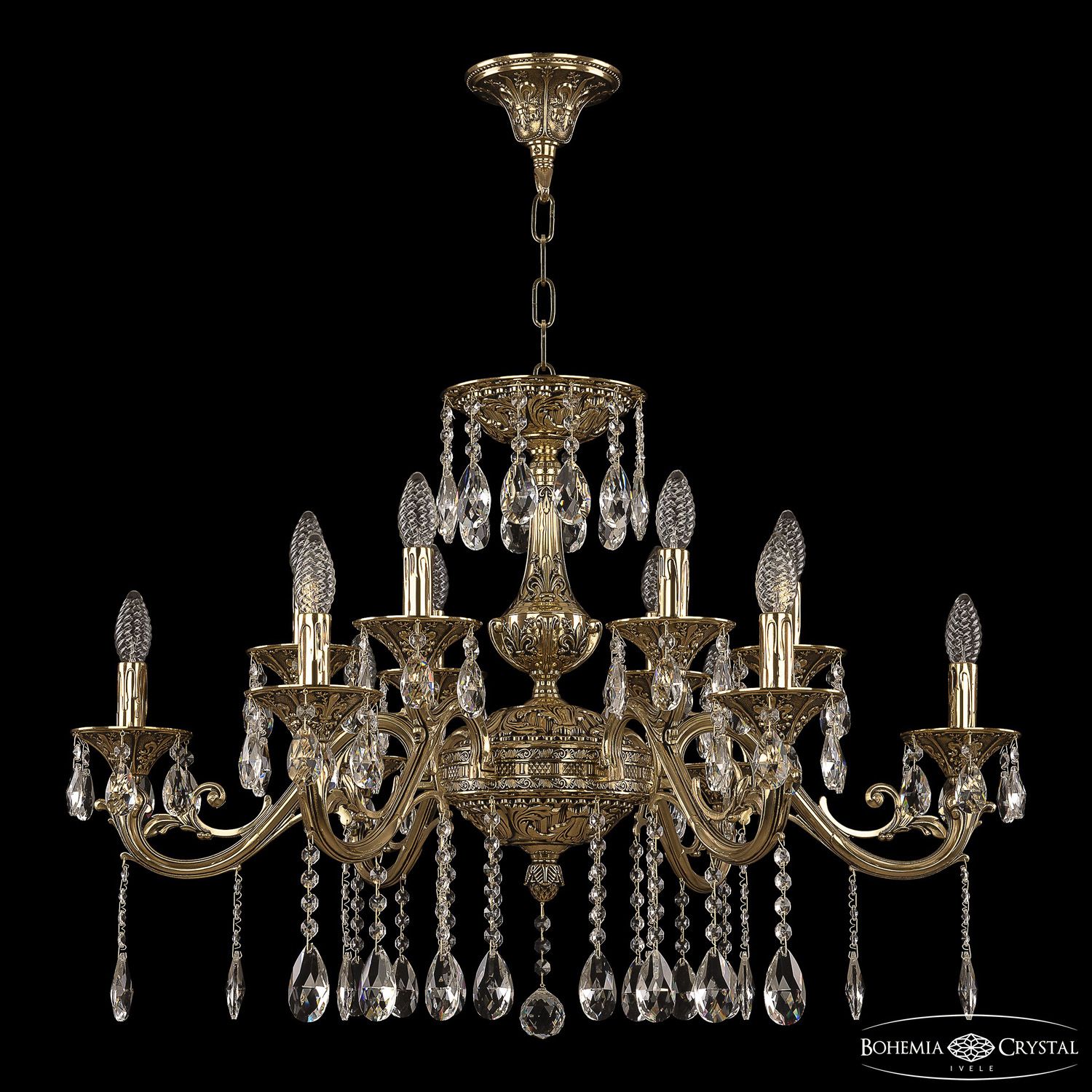 

Хрустальная люстра Bohemia Ivele Crystal 70123/12/320 A GB, 70123/12/320 A GB