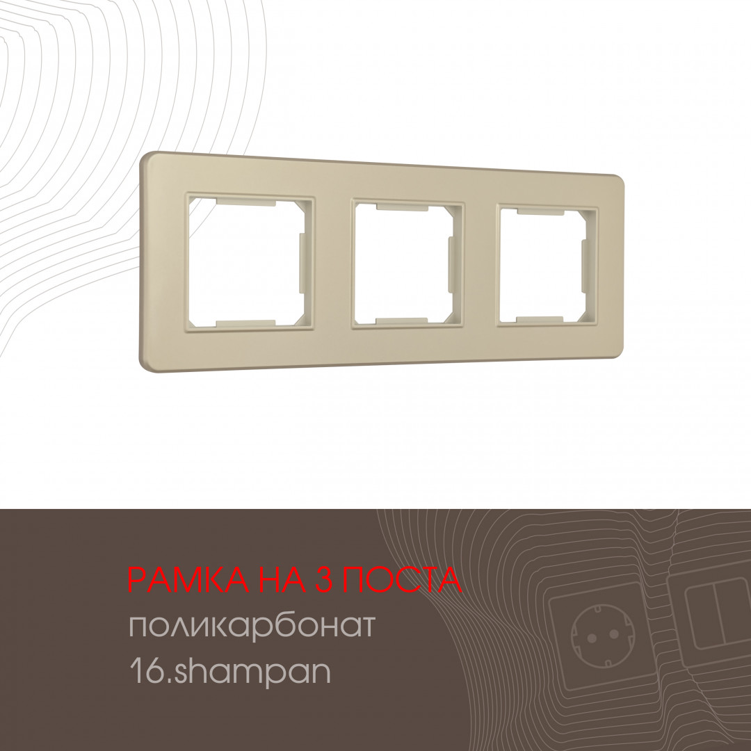 Рамка из поликарбоната на 3 поста Arte Milano 502.16-3.shampan