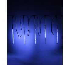 Гирлянда Тающие Сосульки 5шт по 30см, 24В, 160 Синих Светодиодов, Провод Черный ПВХ, IP55 CCL160-10-1B
