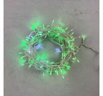 Гирлянда Нить 10м Зеленая с Мерцанием Белого Диода 24В, 100 LED, Провод Прозрачный ПВХ, IP54 PST100BLW-10-1G