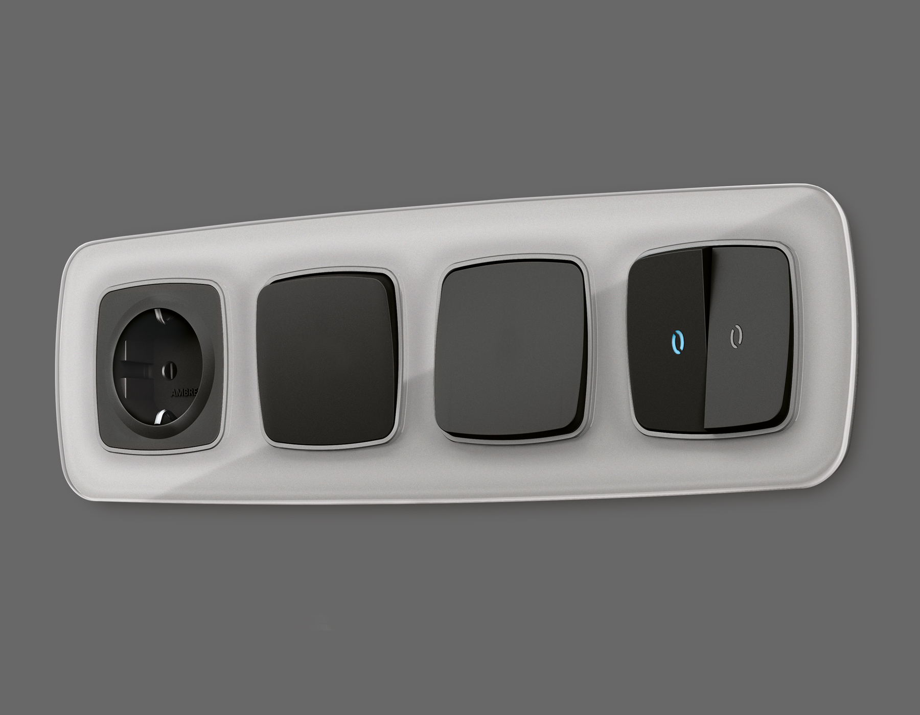 Лицевая панель для электрической розетки с заземлением QUANT Ambrella Volt OMEGA OP8060_AMB