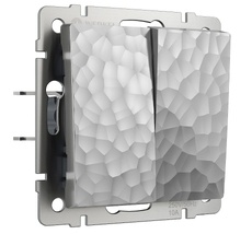 Выключатель двухклавишный (серебряный) Hummer a052083_WR