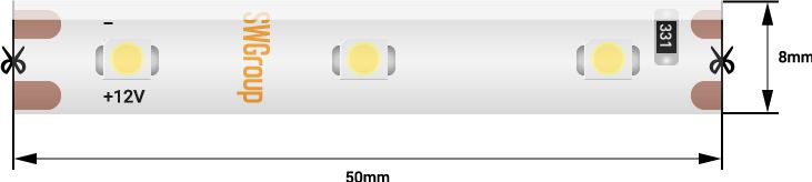 Лента со скотчем 3М светодиодная стандарт 3528, 60 LED/м, 4,8 Вт/м, 12В , IP20, Цвет: Красный 00-00010115_SW
