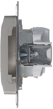 Розетка встраиваемая с заземлением (платина) Systeme Electric GSL001243