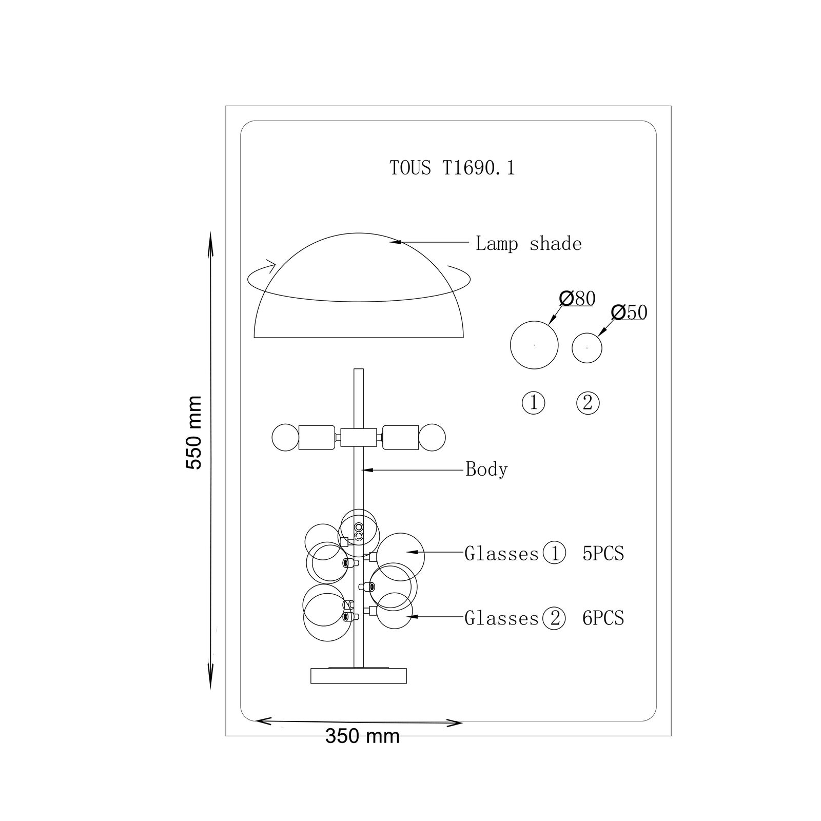 Настольная лампа Lucia Tucci TOUS TOUS T1690.1