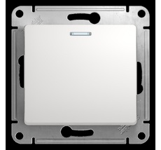 Выключатель встраиваемый одноклавишный с подсветкой (белый) Systeme Electric GSL000163