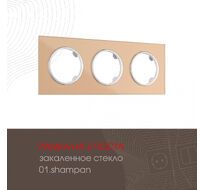 Рамка из закаленного стекла на 3 поста Arte Milano 502.01-3.shampan