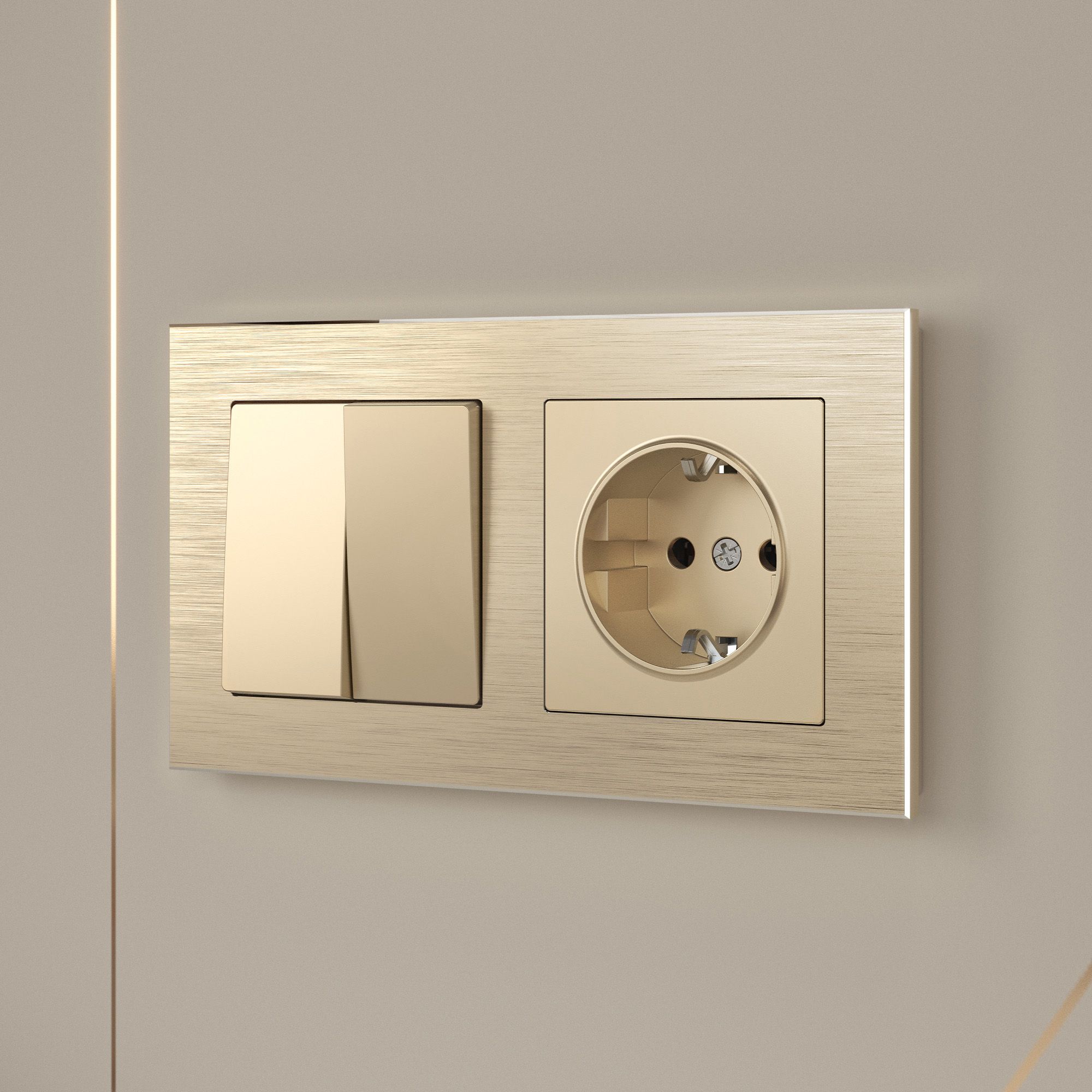 Рамка на 2 поста (шампань) Aluminium a052313_WR