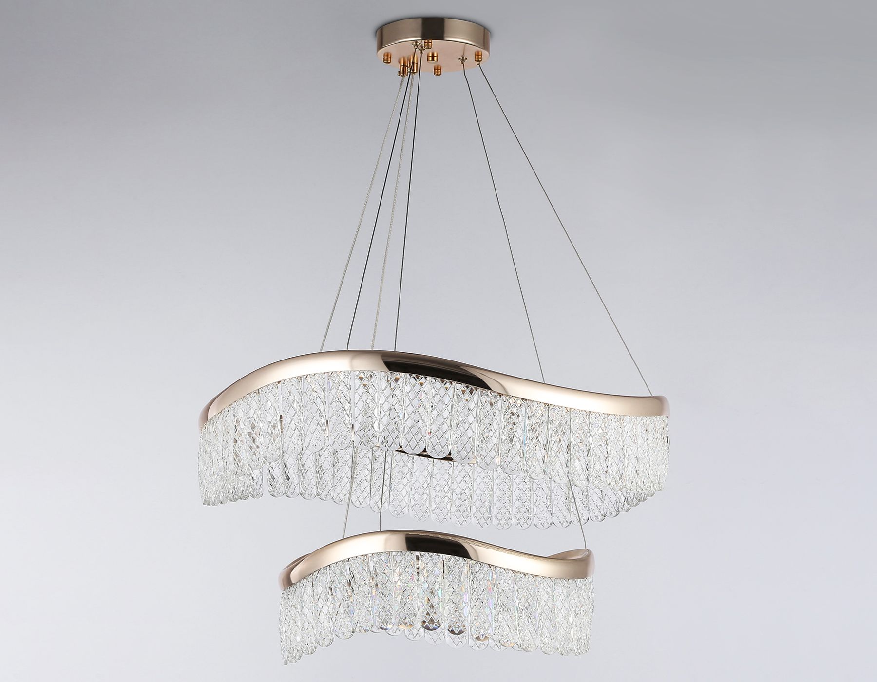 Подвесной светильник Ambrella light светодиодный с хрусталем Traditional TR49728_AMB