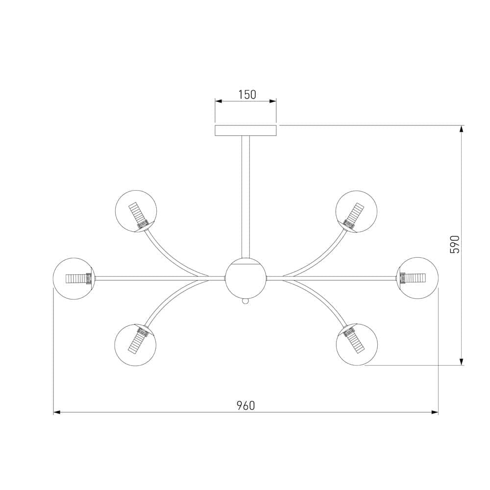 Потолочная люстра Eurosvet со стеклянными плафонами Astro a057464_EU
