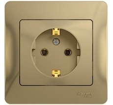 Розетка встраиваемая с заземлением (титан) Systeme Electric GSL000442