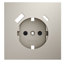 Накладка для розетки Voltum с заземлением и защитными шторками с USB A+C S70 VLS001003