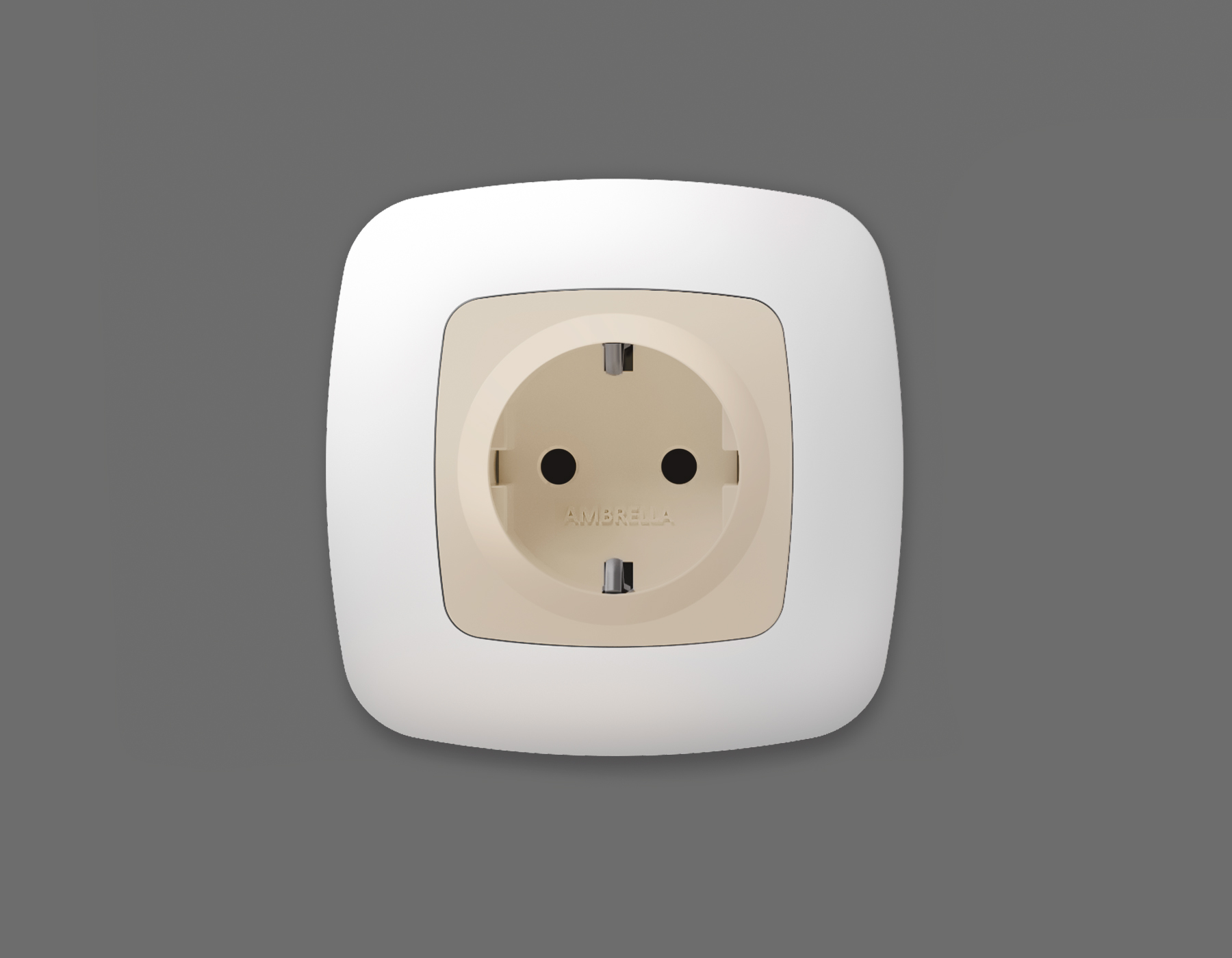 Лицевая панель для электрической розетки с/з со шторками QUANT Ambrella Volt OMEGA OP3270_AMB