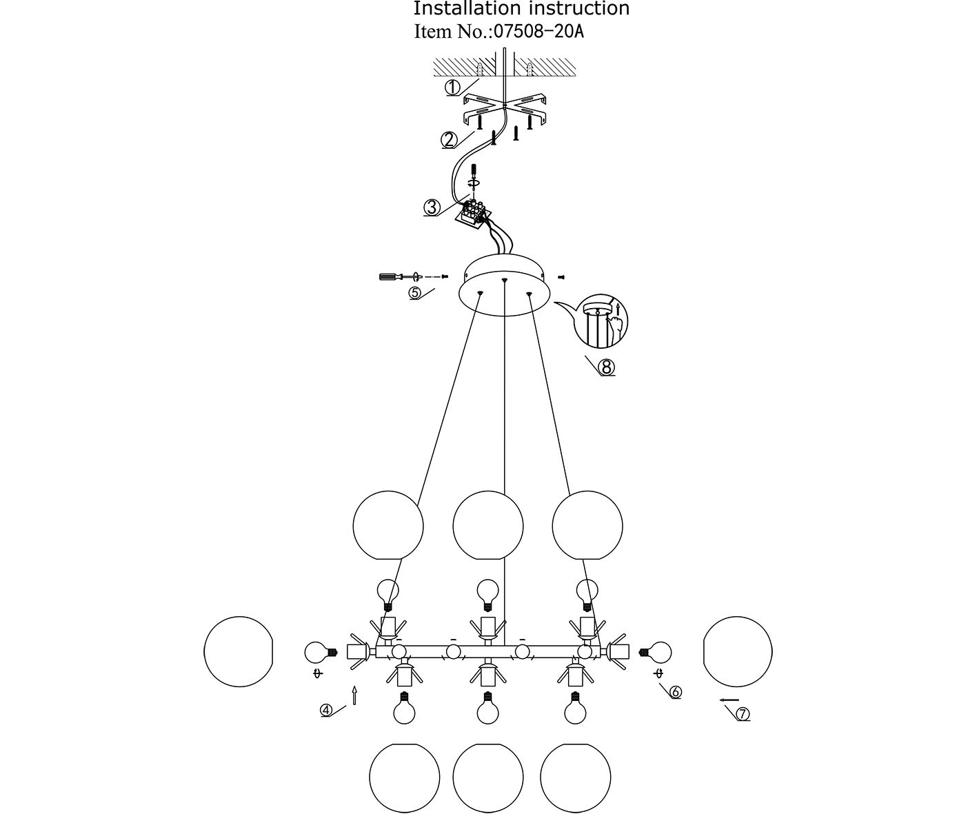Подвесная люстра Kink Light Сида 07508-20,20_KL