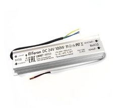 Трансформатор для светодиодной ленты IP67 100W 24V (драйвер) Feron 48059_FR