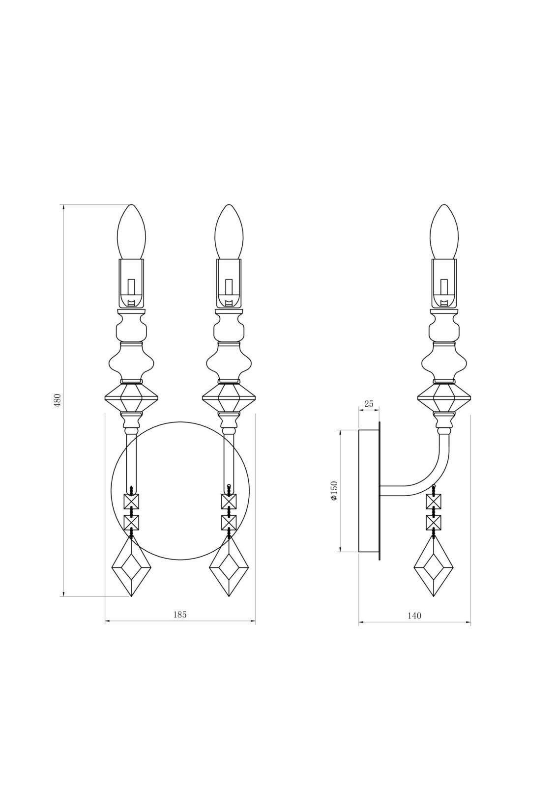 Бра Lucia Tucci MAYA MAYA W4450.2 chrome